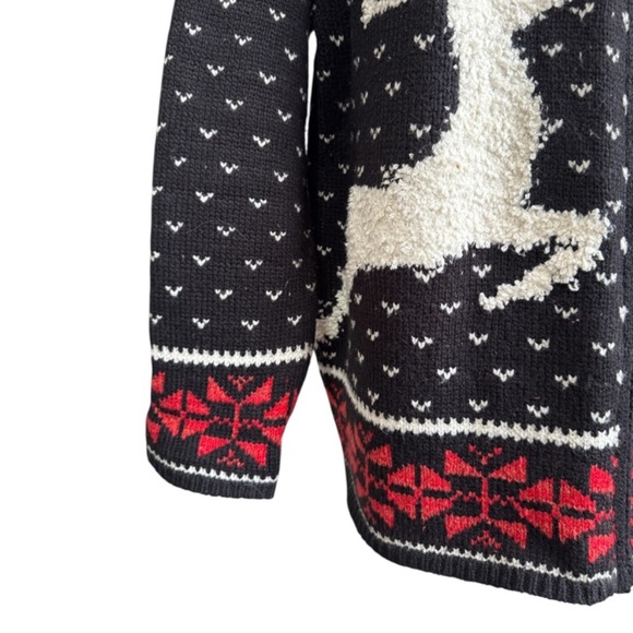 Y2K J. Jill Deer Valley Fair Isle Full Zip Cardigan Sweater Women’s Large - Picture 8 of 10